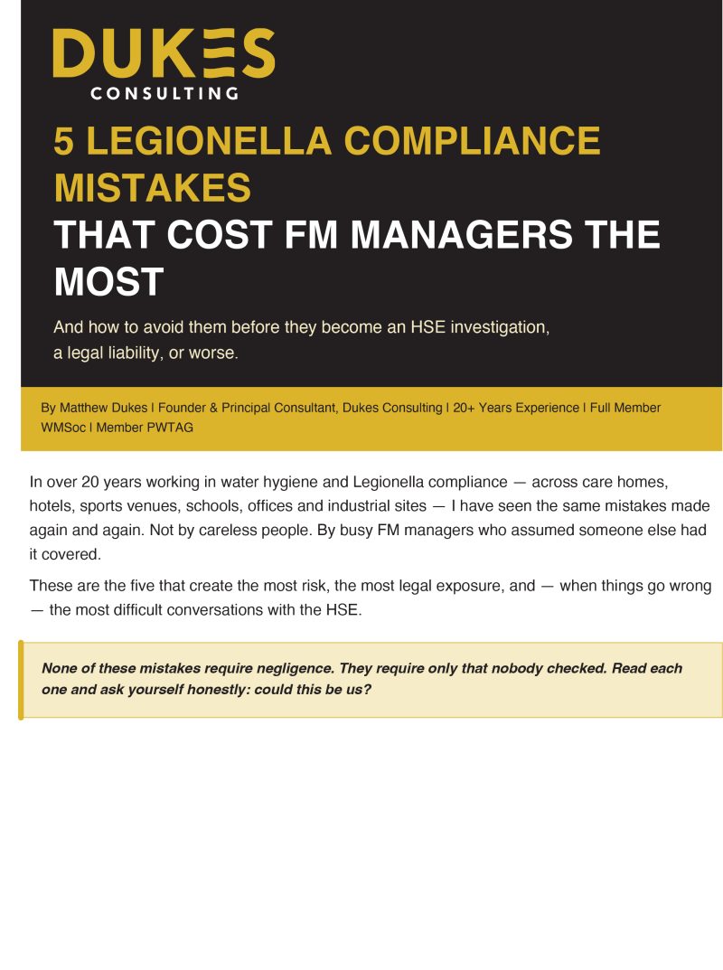 Dukes Consulting Legionella Checklist 1